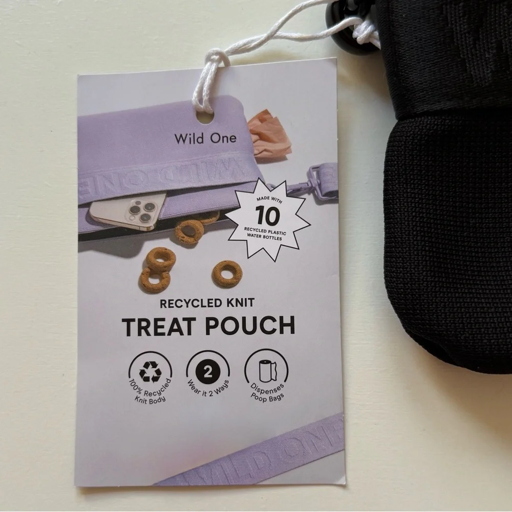 Wild One Treat Pouch - Recycled Knit - Black